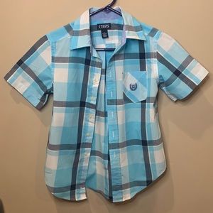 Chaps- Plaid Button Down Short Sleeve Shirt